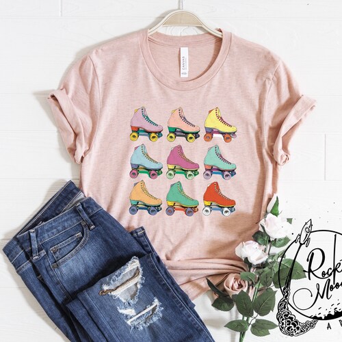 Roller Skate Shirt Let's Roll Shirt Roller Skater Shirt Etsy