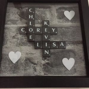 Family Scrabble Picture Handmade Great Gift Christmas Present Unique Gift