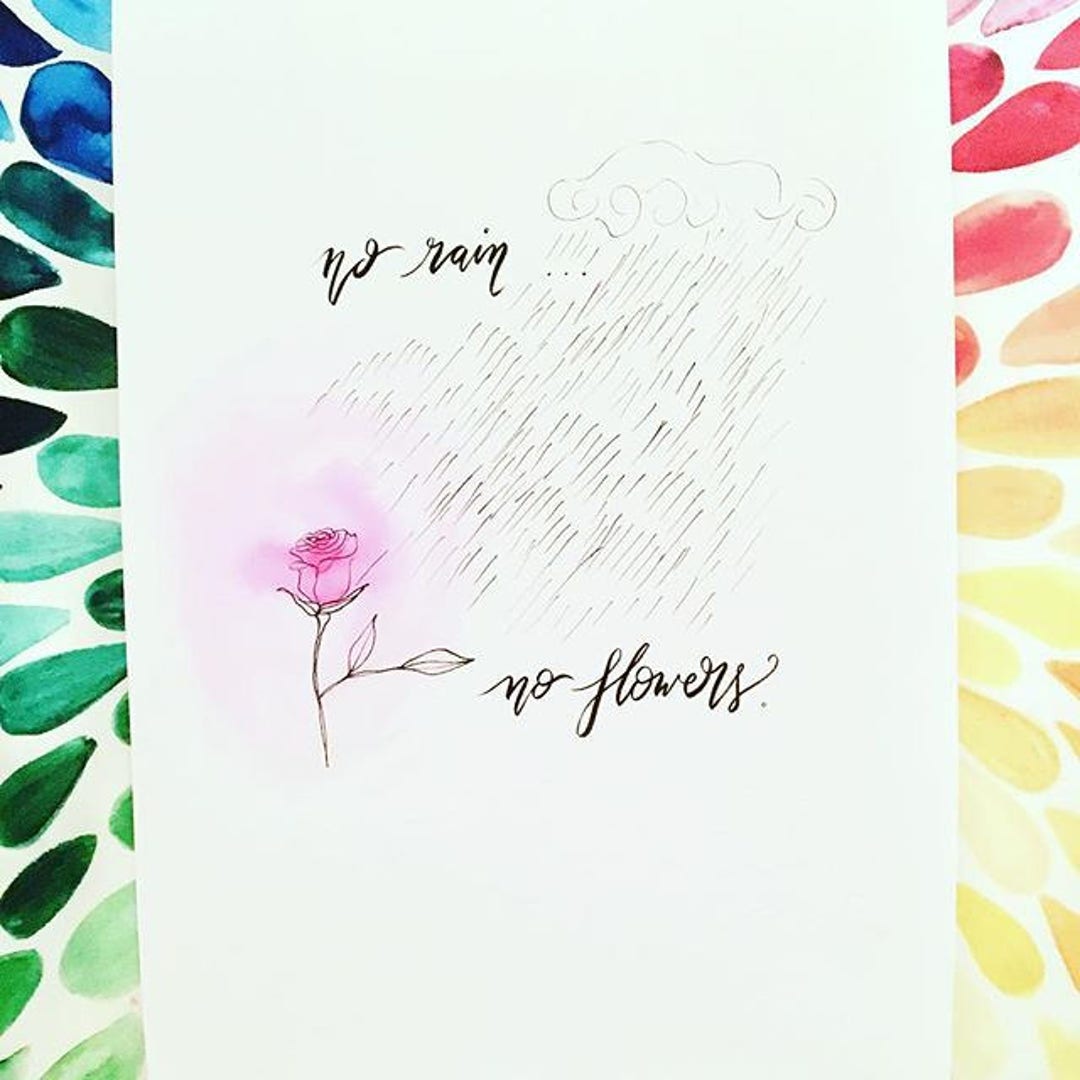 Positive, Happy, Quote Art Drawn by Hand - Etsy