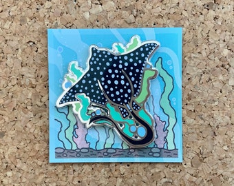 Underwater friends sea creature enamel pin - Spotted Eagle Ray