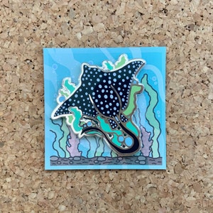 Underwater friends sea creature enamel pin - Spotted Eagle Ray