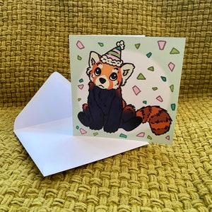 Cartão de comemoração de aniversário do Panda Vermelho