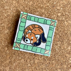 Sleeping Red Panda enamel pin