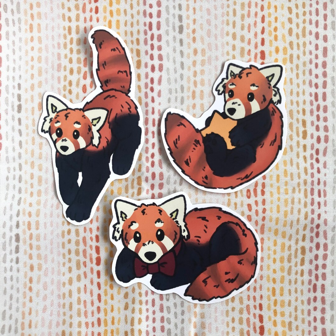 Red Panda Die-cut Sticker Set - Etsy