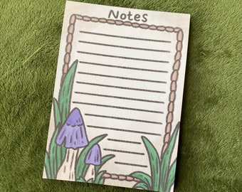 Purple Mushroom - A6 50 sheets notes, journaling planner, to do list