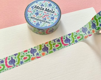 Ruban adhésif Washi Mola Mola océan poisson-lune - 10 mm x 10 m