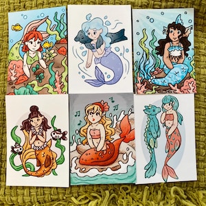 Adesivi fustellati e stampe artistiche a forma di sirena, parte 3