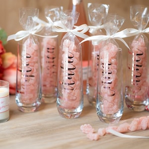 Custom Bridesmaid Champagne Flutes: Bridal Party Favors