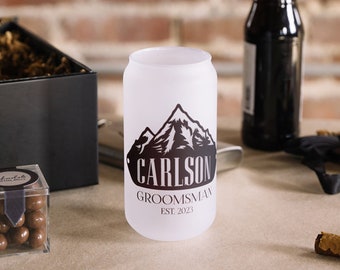 Personalized Beer Can Glass for him - Groomsman asking gifts- Best man gift from groom