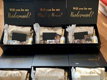 Bridesmaid proposal box empty, bridesmaid box empty, black gift box with magnetic closure, custom gift box, personalized gift box