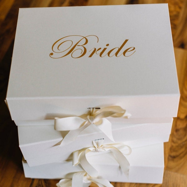 personalized GIFT BOX | Gold | Bridesmaid Box | Personalized Gift Box Bridesmaid Proposal Maid of Honor Box Bridal Party Gifts