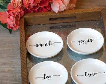 Personalized Ceramic Ring Dish: Bridesmaid Proposal Gift
