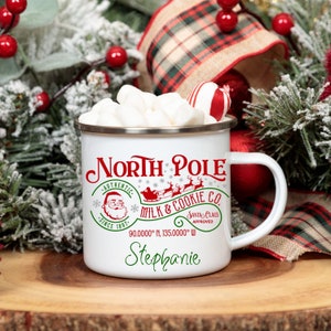 Personalized Christmas Mug Gift Set • North Pole Hot Cocoa Mug • Stocking Stuffer Gift Ideas