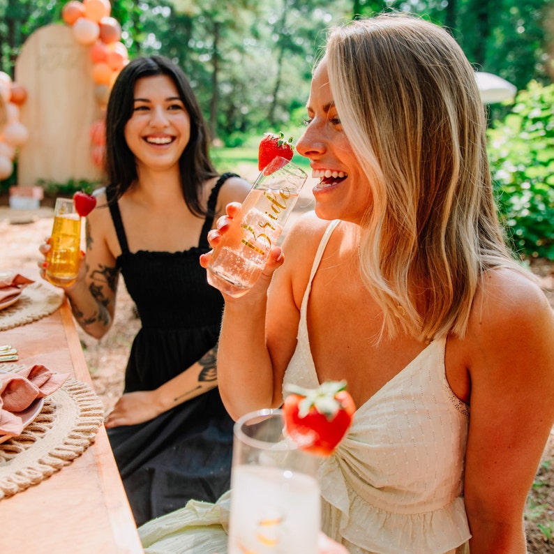 Elegant Stemless Champagne Flute for bridal shower – Add a Personal Touch to the Bride and Bridesmaid.