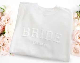 Embossed Bride Crewneck • Future Mrs Sweatshirt • Bridal shower gift • Bride to Be Gift • Engaged Sweater • Bachelorette Gift Ideas