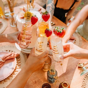 Personalized Champagne Flutes with Gummies: Bridal Shower Favors