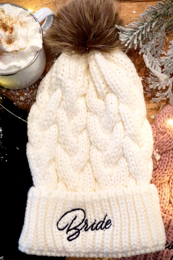 Bride & Babe Embroidered Beanie: Bachelorette Party Pom Pom  display picture 1