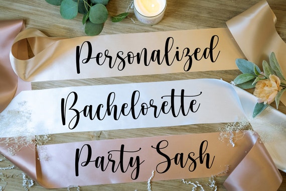 Personalized Sashes for Bride to Be, Bachelorette, Pageant, Milestone  Birthday, Senior, Just Married, Bridesmaid, and Graduate 