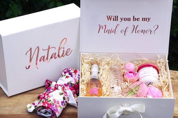 Bridesmaid proposal box empty, bridesmaid box empty, black gift box with magnetic closure, custom gift box, personalized gift box