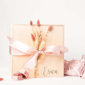 Custom Laser Engraved Wooden Gift Box: Bridal Shower Keepsake
