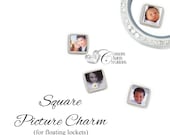 Picture Charm for Floating Lockets Square Personalized Using Your Photo Customized Mother 39 s Day New Baby Wedding
