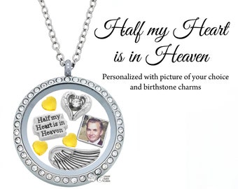 In memory of my Husband Floating Locket Charm Silver-tone NEW