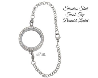 Designer Inspired Stainless Steel Locket Necklace and Earrings (DZ18365)