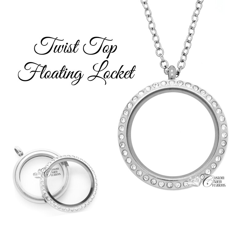 Floating Locket Stainless Steel Twist Top Large 30mm Etsy