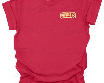 Écusson de poche brodé CHIEFS sur un t-shirt, un sweat-shirt ou un sweat à capuche