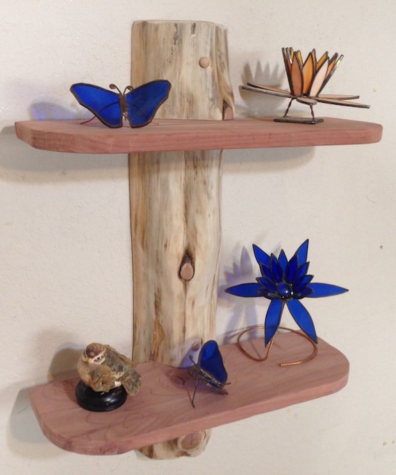 Rustic Cedar Wood Log Shelf Cabin Lodge Decor Image 0