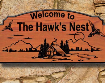 Personalized Custom Carved Wood Sign - Cedar Rustic Plaque Home Decor