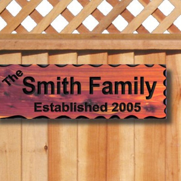 Personalized Custom Carved Cedar Wood Sign - Rustic Plaque Last Name Address Home Decor Wedding gift Housewarming