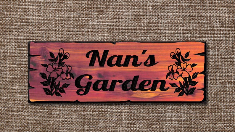 Personalized Garden Yard Sign Custom carved Cedar | Etsy