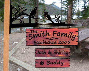 Custom Carved Cedar Wood Sign -Personalized- Last Name- Gift -Plaque -Home Decor
