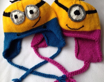 KNITTING PATTERN - Minion Edith Ear Flap Hat - Etsy