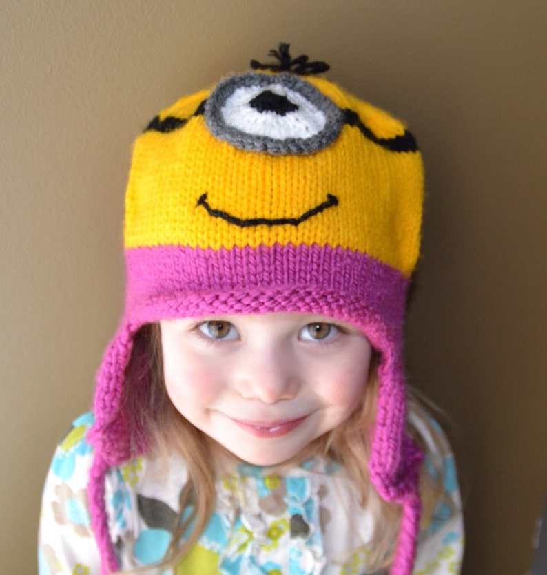 KNITTING PATTERN minion Ear Flap Hat Etsy