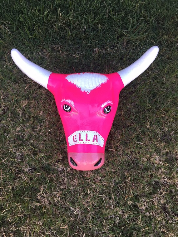 Decoration Wall Hanging Longhorn University Texas Bevo Man Etsy
