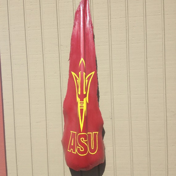 Palm Frond Painting Arizona Sundevils Asu Mancave Patio Flag Etsy