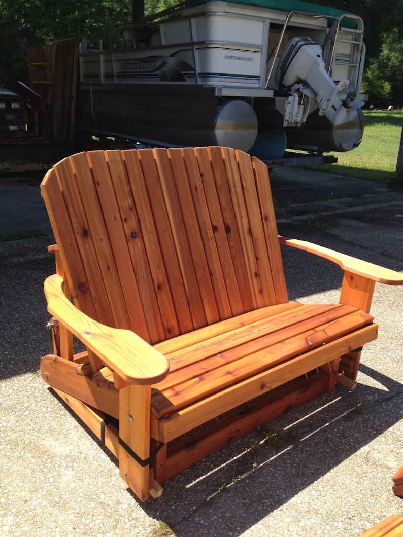 Adirondack Love Seat Glider Etsy