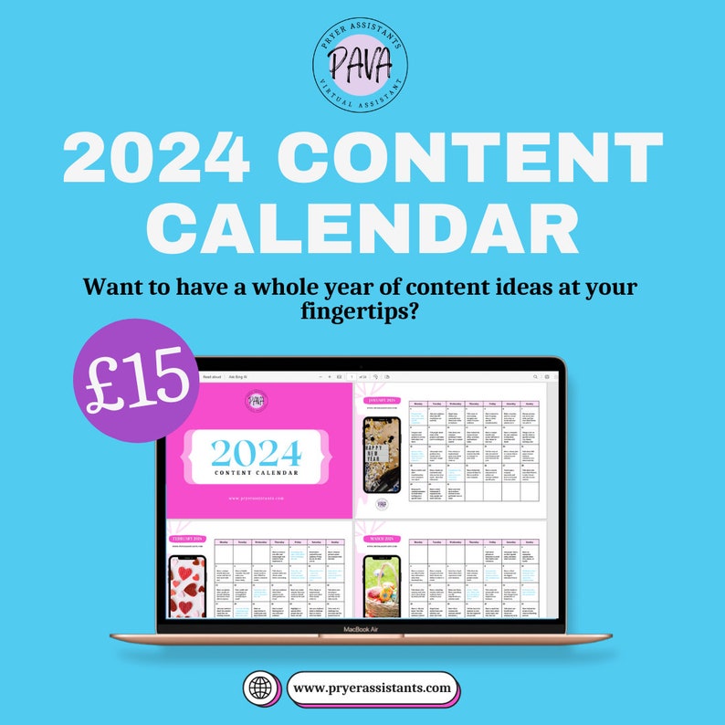 2024 Social Media Content Planner Caption Hooks & Call to Etsy