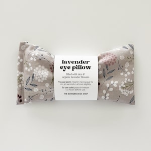 Lavender Eye Pillow - Gray Floral / Lavender Eye Pillows / Aromatherapy Eye Pillow / Eye Mask / Weighted Eye Pillow / Yoga Eye Pillow