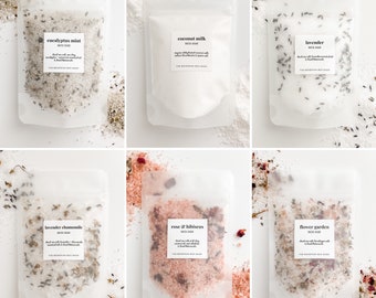 Assorted Bath Soak Packets / Choose Your Bath Salts / Shower Favors / Herbal Bath Soak / Relaxation Gifts / Bath Salts Samples