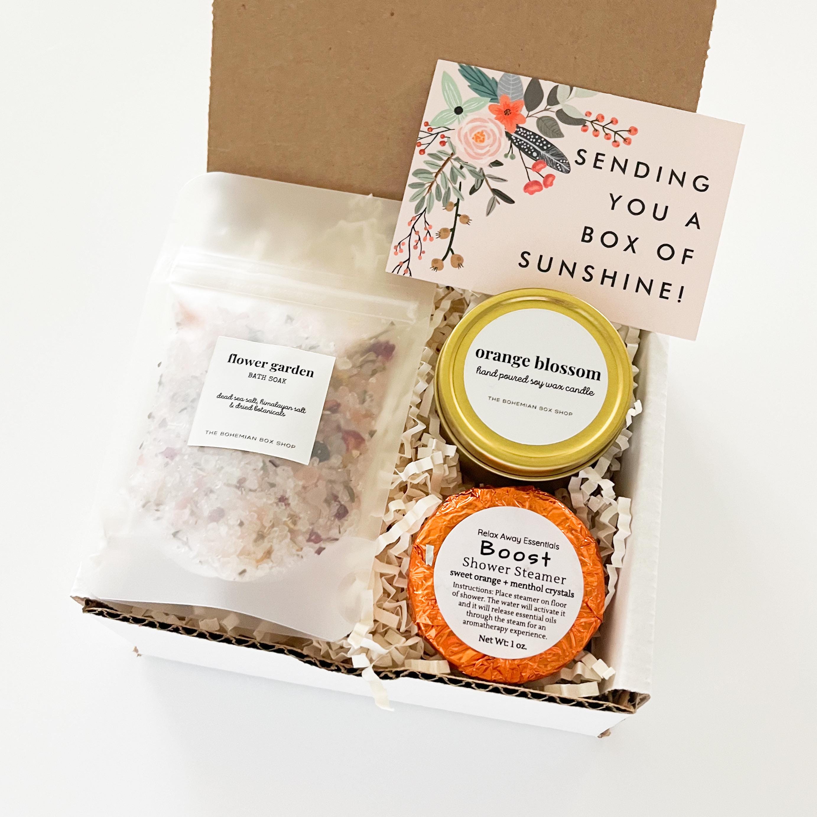 Box of Sunshine, Mini Spa Gift Set, Spa Gifts, Box of Happiness, Mom Gift Set, Uplifting Gifts, Mental Health Gifts, Care Package for Women