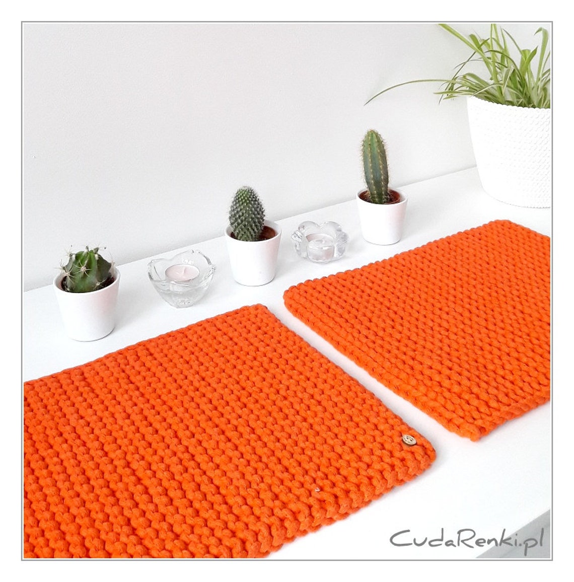 Knitted table mats table decoration knitted placemat Etsy