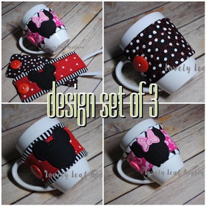 DIGITALER ARTIKEL: Maus Ohren Becher Wrap Design Set ITH Embroidery Design 5x7 Hoop