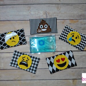 DIGITAL ITEM: ITH 3x5&quot; Emo Faces Ice Pack Pouches Embroidery Design