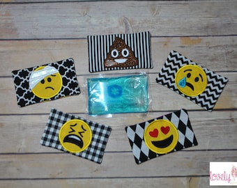 DIGITAL ITEM: ITH 3x5" Emo Faces Ice Pack Pouches Embroidery Design
