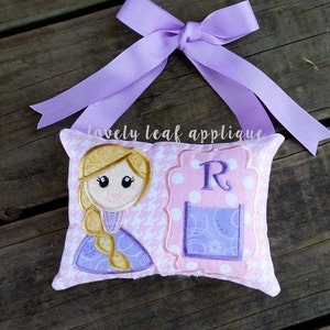 DIGITAL ITEM: Purple Long Hair Princess Inspired Tooth Fairy Pillow ITH Designs