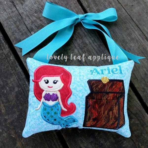 DIGITAL ITEM: Mermaid Princess Inspired Tooth Fair Pillow ITH Designs