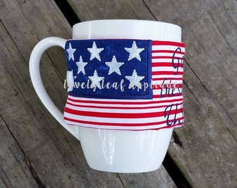 ARTICLE NUMÉRIQUE : Drapeau Tasse Wrap Design ITH Broderie Design 5 x 7 Hoop